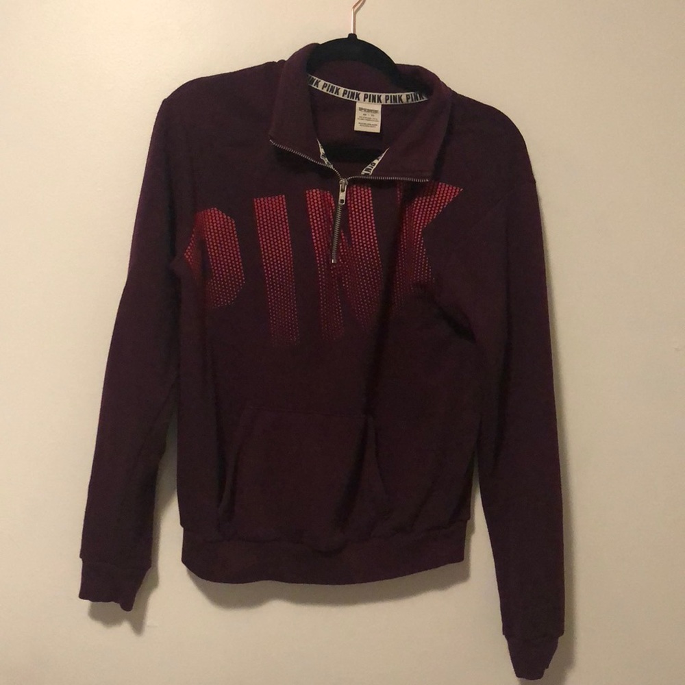 Pink quarter zip sweatshirt